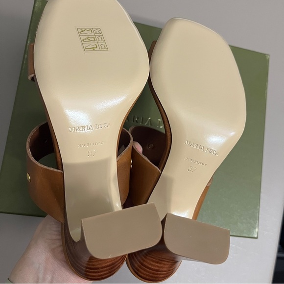 Tuckernuck Maria Luca Ivonne‎ High heel Mule Brown Studded Women's Sandals - Picture 13 of 14